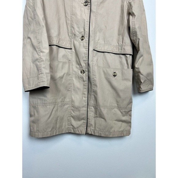 Ashton Cove Tan midi Trench jacket- Button front sz 8 fall jacket staple - Picture 5 of 11